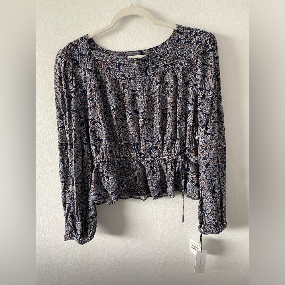 Treasure and Bond blouse in style Navy Antique Floral